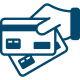 Holistiplan Icon of hand holding onto two credit cards