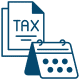 Tax filing icon representing the process of submitting tax documents and forms for financial reporting.