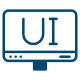 A computer monitor displaying a user interface icon, symbolizing digital interaction and technology.