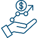 A hand holding a dollar sign next to another dollar sign, symbolizing financial concepts or wealth.