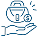 A hand gripping a bag featuring a prominent dollar sign, symbolizing wealth or financial gain.