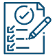 Checklist with a pen resting beside it, featuring a prominent check mark indicating completed tasks.