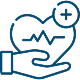 A hand holding a heart with a heartbeat icon, symbolizing love and vitality.