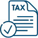 Tax return icon featuring a document with a dollar sign, symbolizing financial reporting and tax filing.