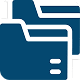Folder icon featuring two blue files stacked inside.