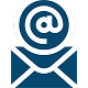 Email icon featuring a blue envelope, symbolizing electronic communication.