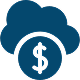 A cloud with a dollar sign, symbolizing financial growth or investment opportunities.