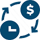 Dollar sign and clock icon representing financial time management or budgeting concepts.