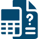 Calculator and document icons representing financial calculations or data analysis.