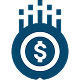 A dollar sign enclosed within a circular shape, symbolizing finance or currency.