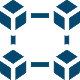 A blue cube containing four smaller cubes arranged inside it.