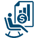 A person sitting in a chair marked with a dollar sign, symbolizing financial success or investment opportunities.