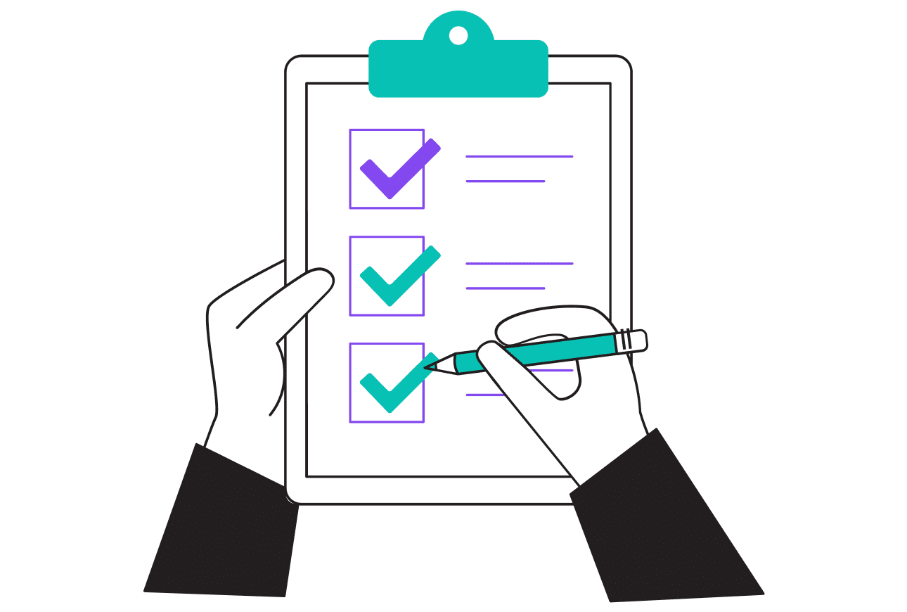 A person holding a clipboard displaying a checklist, ready to mark off completed tasks.