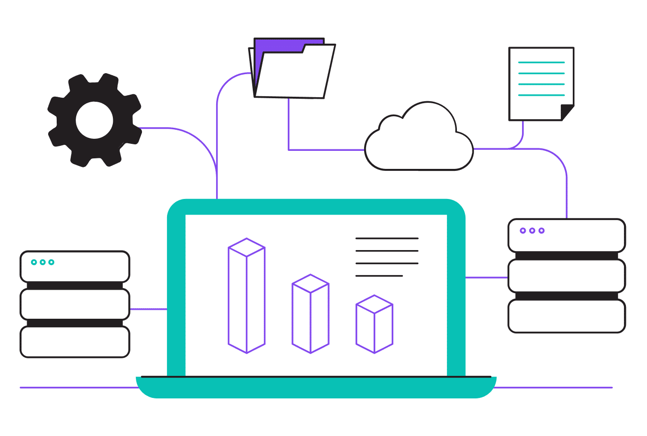 Image illustrating steps for utilizing a database effectively in business operations and decision-making processes.