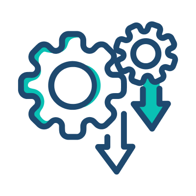 Gear icon with two circular arrows around it, symbolizing settings or adjustments.