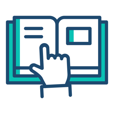 Book icon representing literature or reading, featuring a closed book with a simple design and neutral colors.