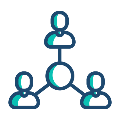 A diverse group of people standing together, connected by a circle, symbolizing unity and collaboration.