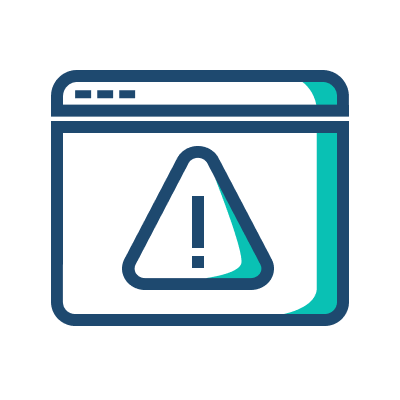 Warning icon displayed on a computer screen, indicating a potential issue or alert for the user.