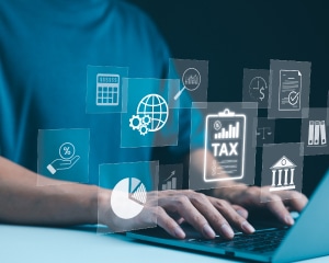Tax software interface designed for small businesses, showcasing user-friendly features and financial management tools.