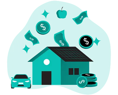 Image illustrating tips for reducing electric bills, featuring energy-efficient appliances, LED bulbs, and smart thermostats.