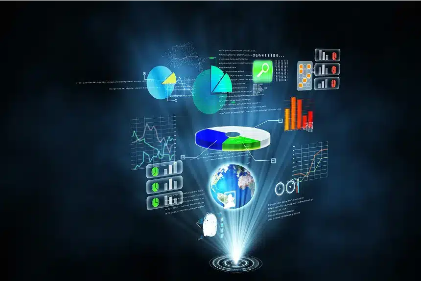 A computer screen displaying various data sets and graphs for analysis and visualization.