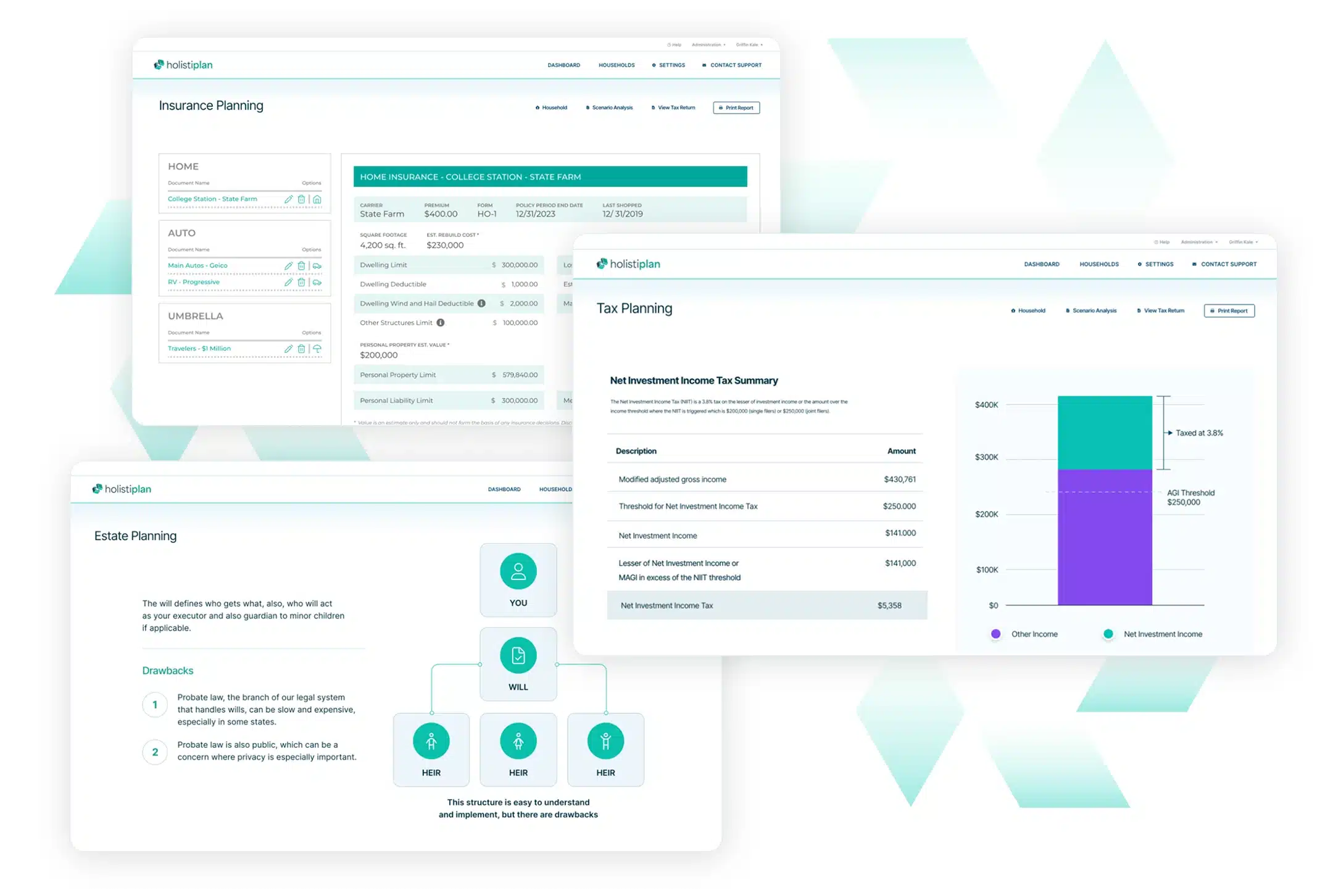 Business app dashboard displaying key metrics, charts, and navigation options for user management and performance tracking.